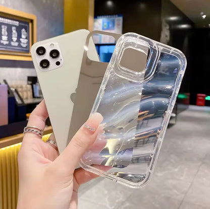Luxury Mirror Silver Holographic Wavy Laser Case (NEW)