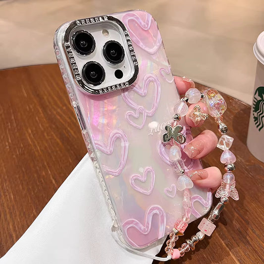 Sparkling Heart Glow iPhone Case with Charm